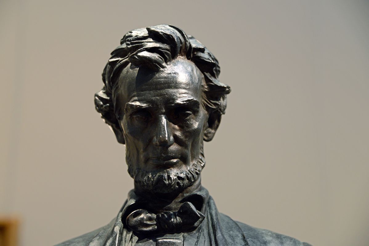 762B Standing Lincoln Bronze Statue Head Close Up - Augustus Saint-Gaudens 1884-87 - American Wing New York Metropolitan Museum of Art